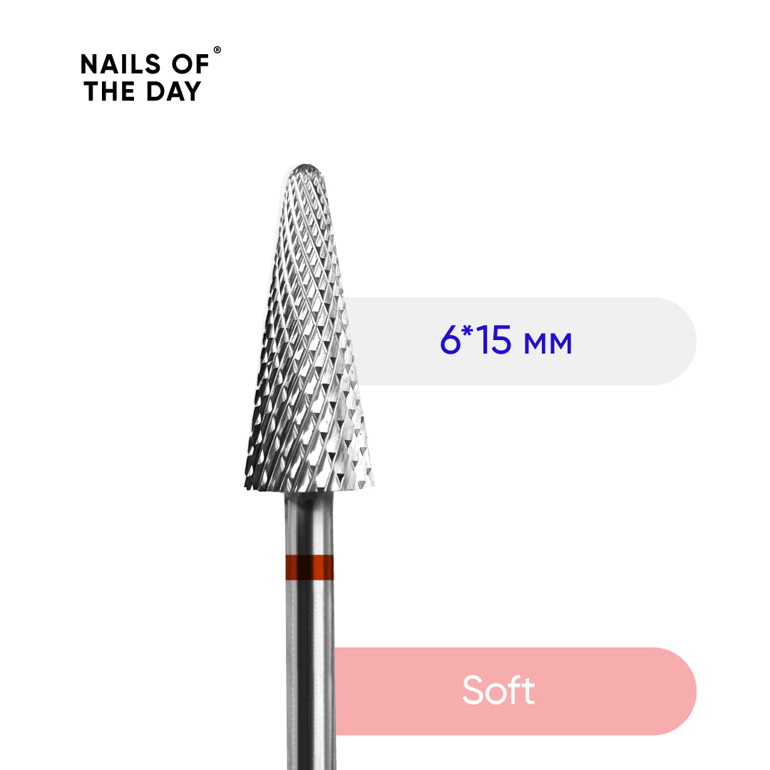 NAILSOFTHEDAY Carbide Nail Drill Bit — Cone 6 ×15 мм