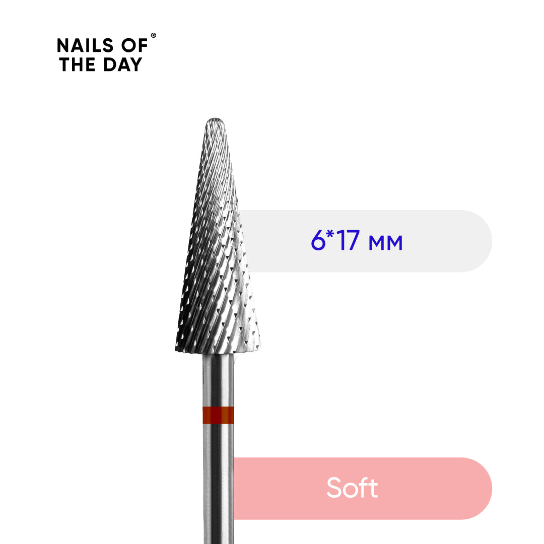 NAILSOFTHEDAY Carbide Nail Drill Bit — Cone 6 ×17 мм