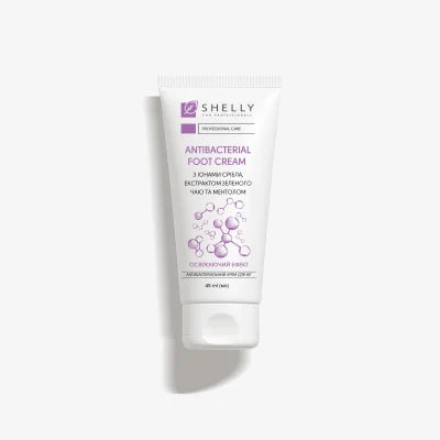 Antibacterial Foot Cream with Silver Ions, Green Tea Extract and Menthol Shelly 45 ml